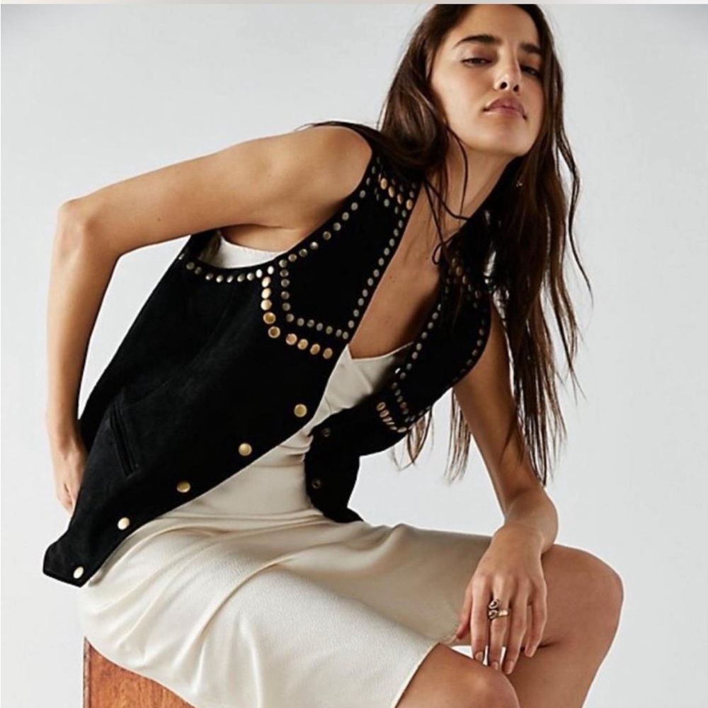 Free People Suede Studded Vest